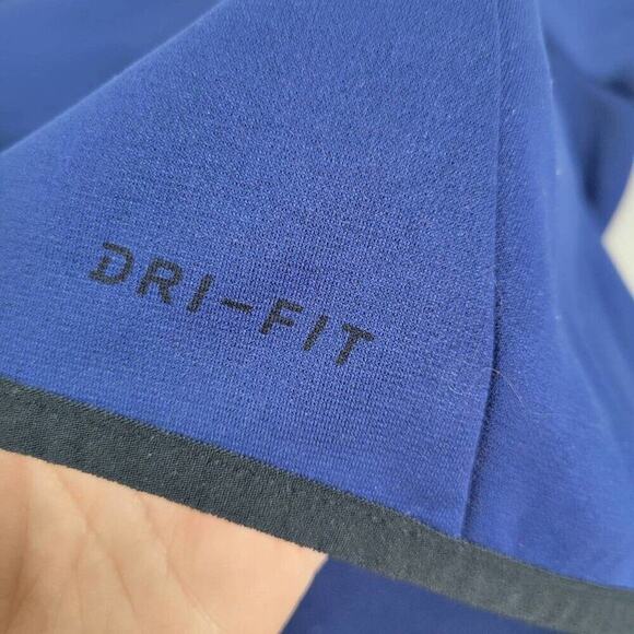 NIKE Dri-Fit Blue & Black 3/4 Zip Athletic Pullover Sweatshirt Mens Size Medium - Picture 9 of 15